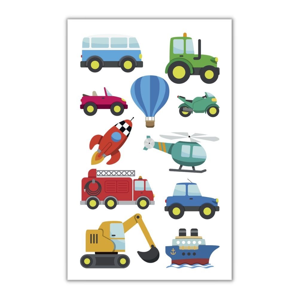 Køretøj Falske Tatoveringer (0,1 x 10,5 x 20 cm) | Bygmester Falske tatoveringer - Festtilbehør - Temashop
