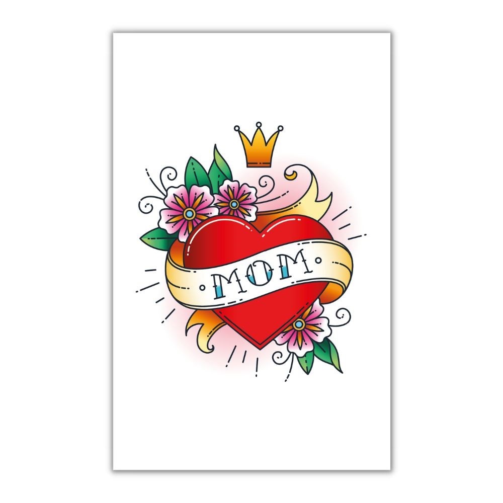 MOM Falsk Tatovering (10,5 x 20 cm) | Mors Dag Falske tatoveringer - Festtilbehør - Temashop