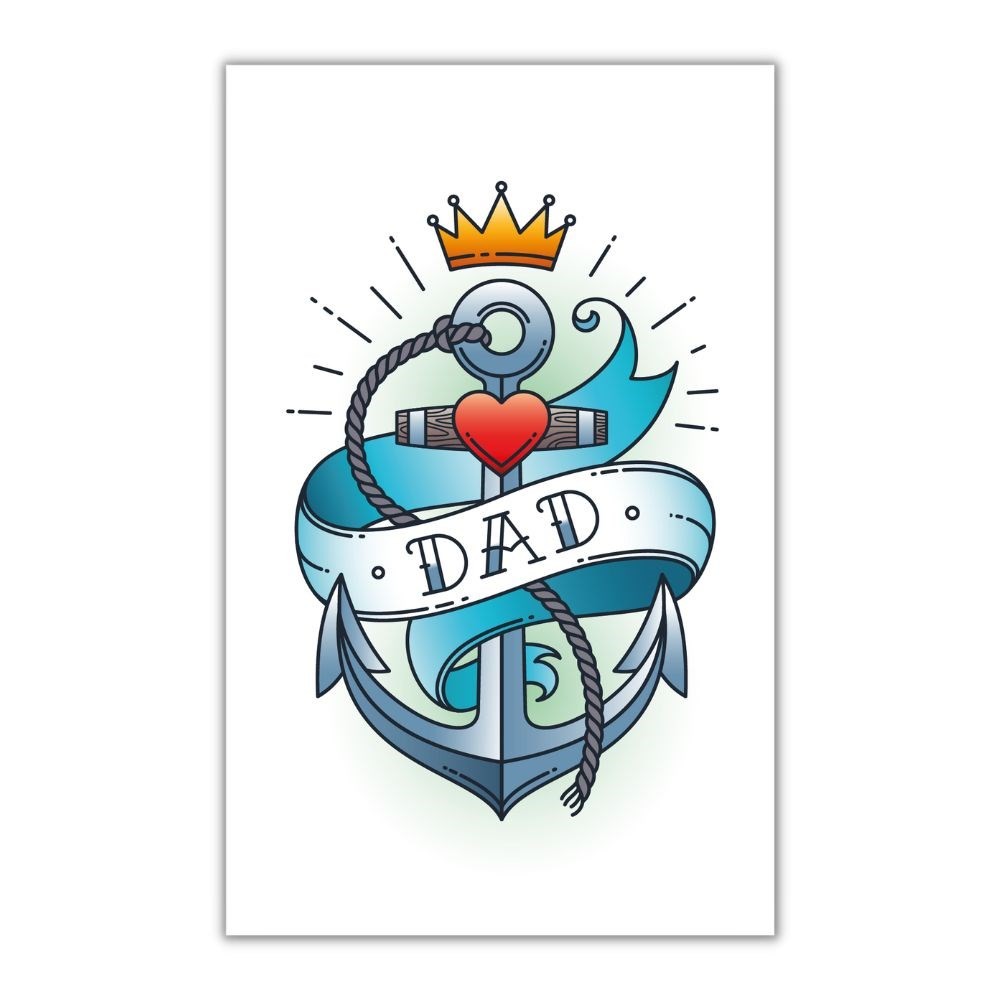 DAD Falsk Tatovering (10,5 x 20 cm) | Fars dag Falske tatoveringer - Festtilbehør - Temashop