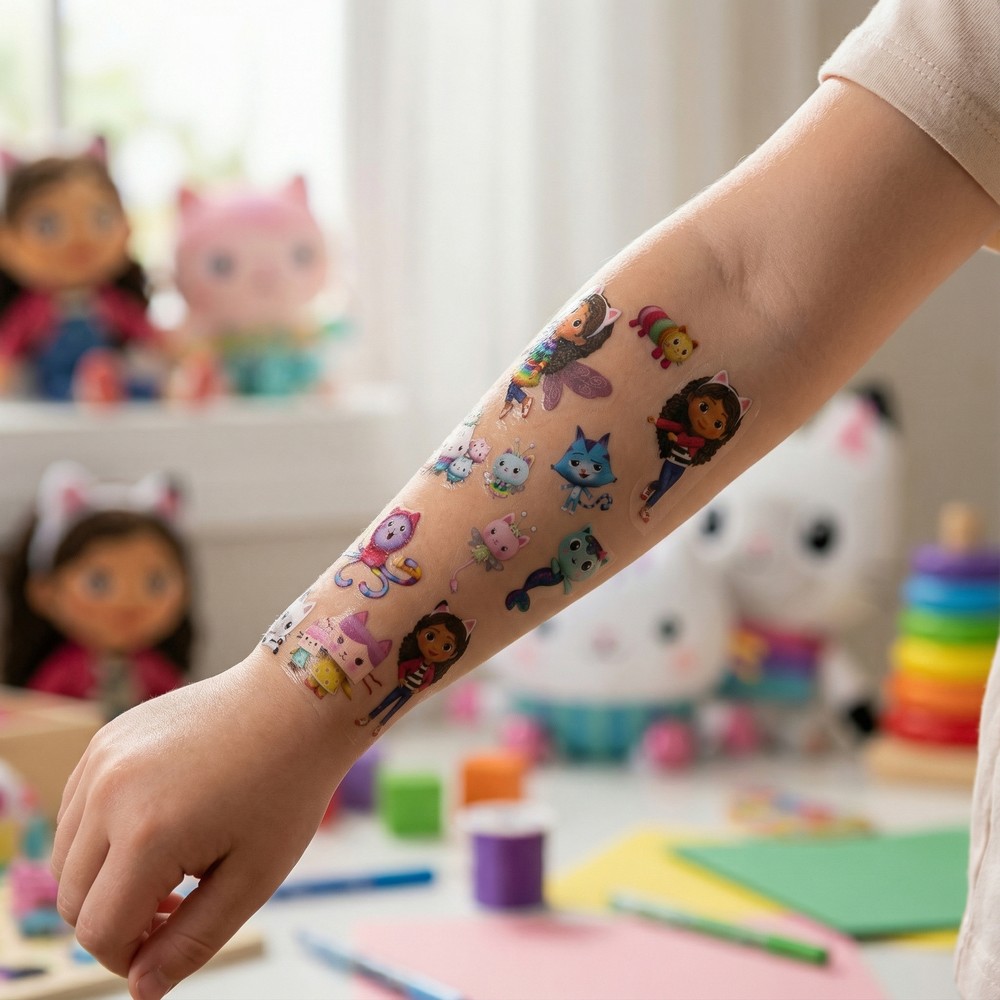 Gabby's Dollhouse Falske Tatoveringer | Gabbys Dollhouse Falske tatoveringer - Festtilbehør - Temashop