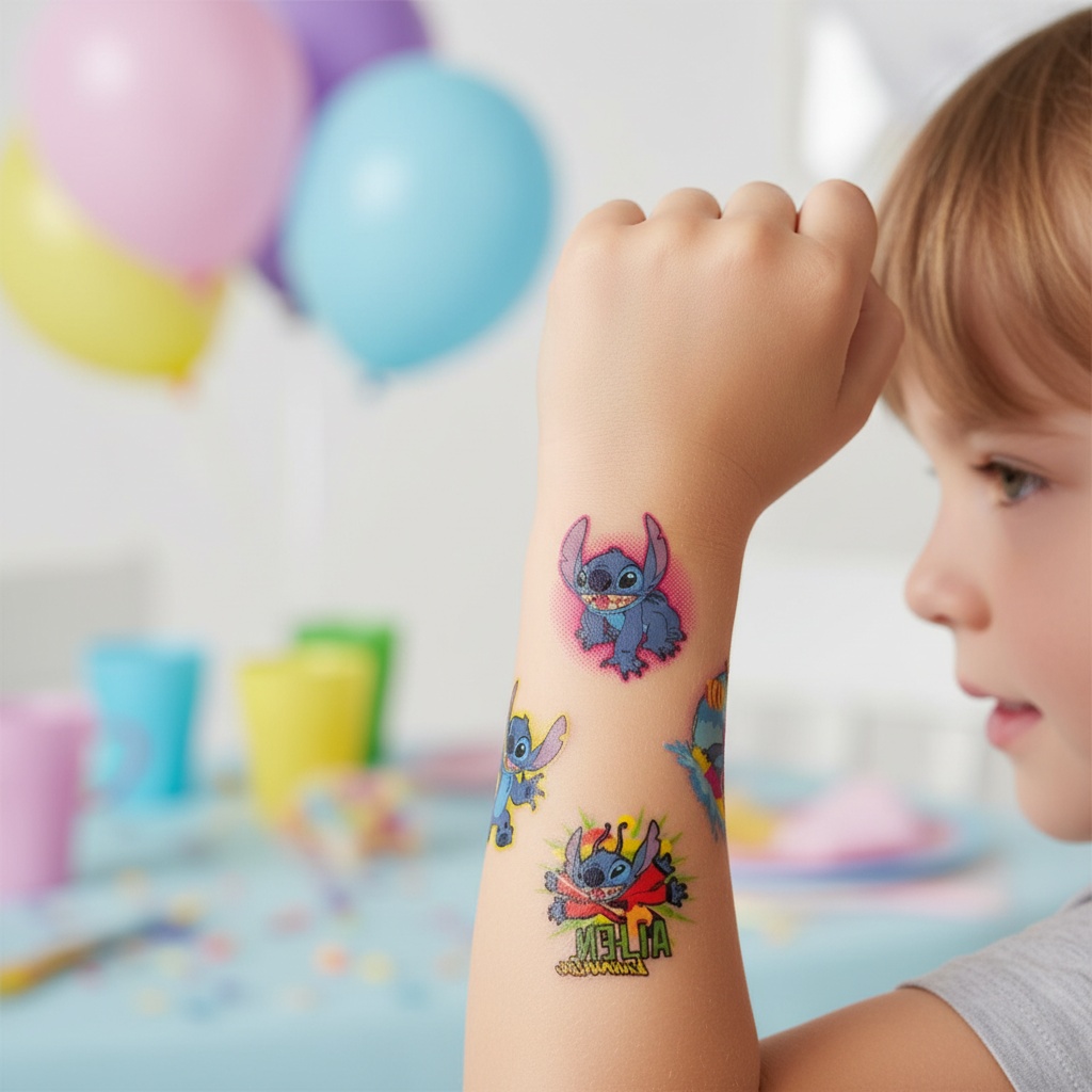 Stitch Falske Tatoveringer | Stitch Falske tatoveringer - Festtilbehør - Temashop