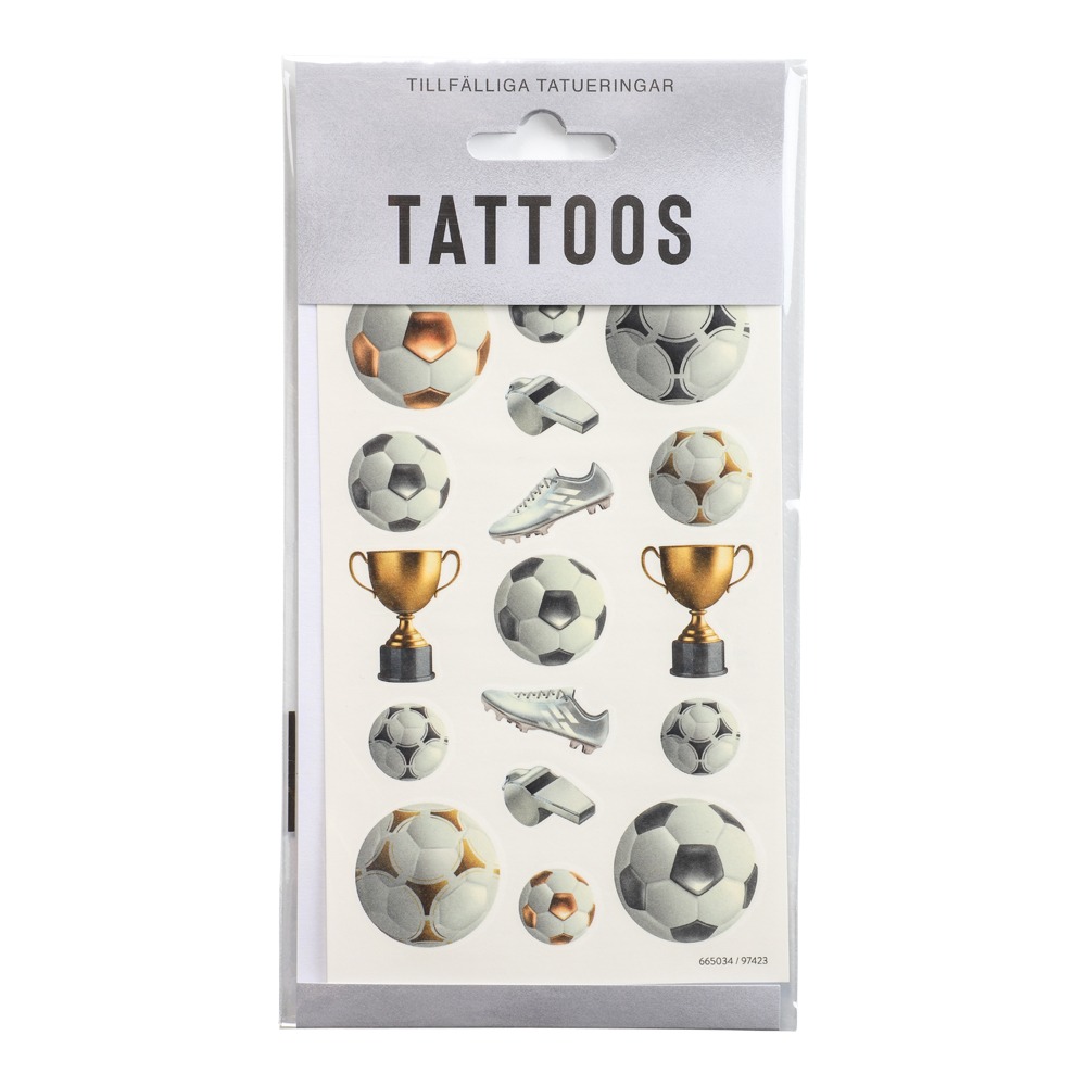 Falske Fodbold Tatoveringer (9,5 x 16 cm) | Fodbold Tatoveringer - Makeup / Negle - Temashop