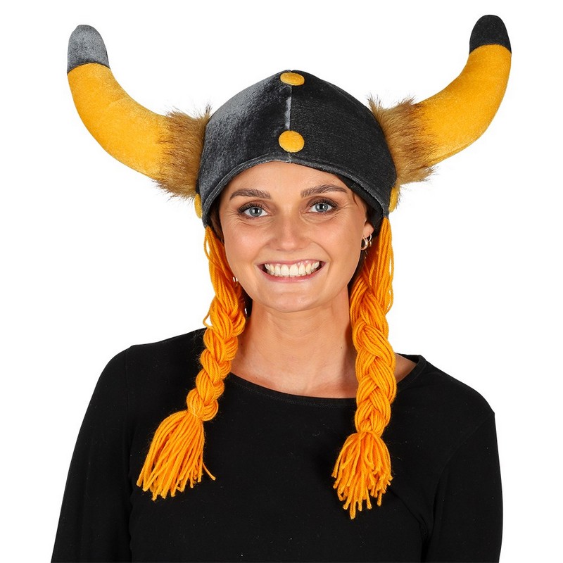 Vikingehjelm Med Fletninger | Viking Hat / Hue / Hjelm - Hovedtilbehør - Temashop