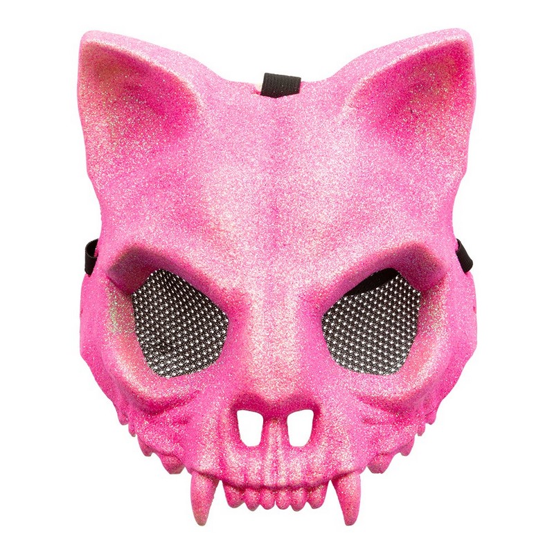 Kat Skelet Maske Lyserød