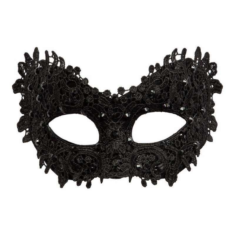 Blonde Maskerade Øjenmaske Sort | Masquerade Maske - Hovedtilbehør - Temashop
