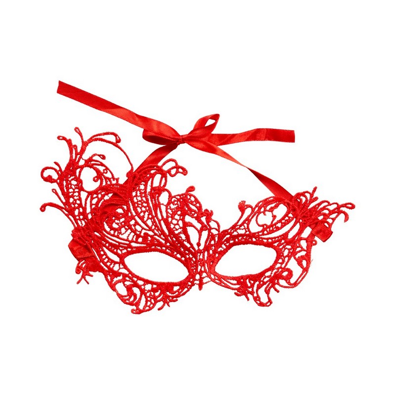 Blonde Øjenmaske Rød | Masquerade Maske - Hovedtilbehør - Temashop