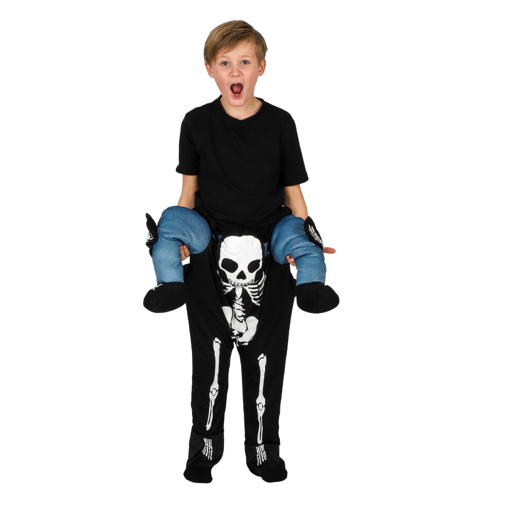 Carry Me Skelet Børnekostume Sort | Skelet udklædning til børn - Temashop