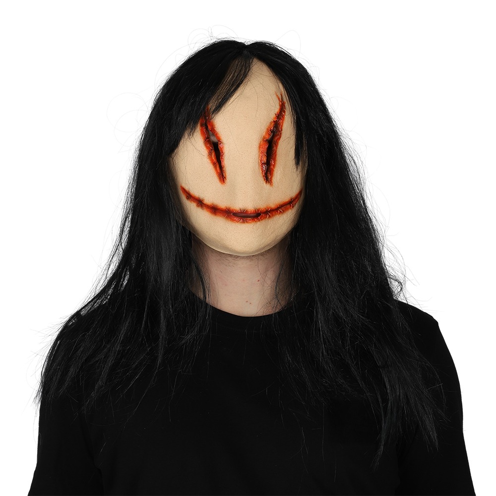 Uhyggelig Pige Latexmaske Sort
