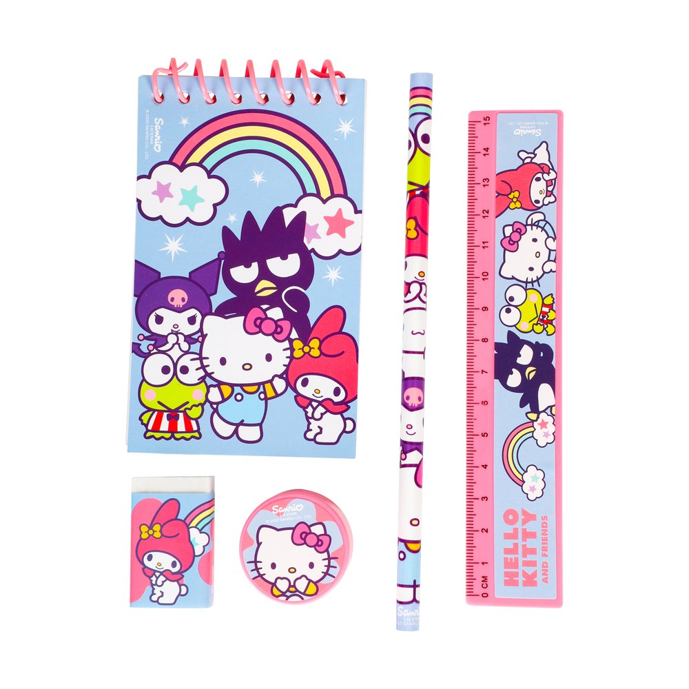Hello Kitty Skrivesæt Lyseblå/Lyserød | Hello Kitty Male- & Tegneudstyr - Temashop