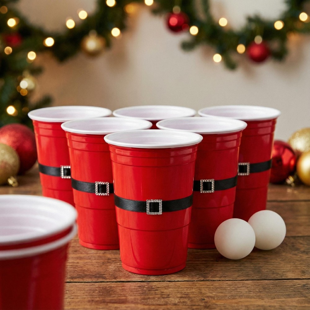 Julemand Beer Pong - 14 dele | Julemand Drukspil - Temashop