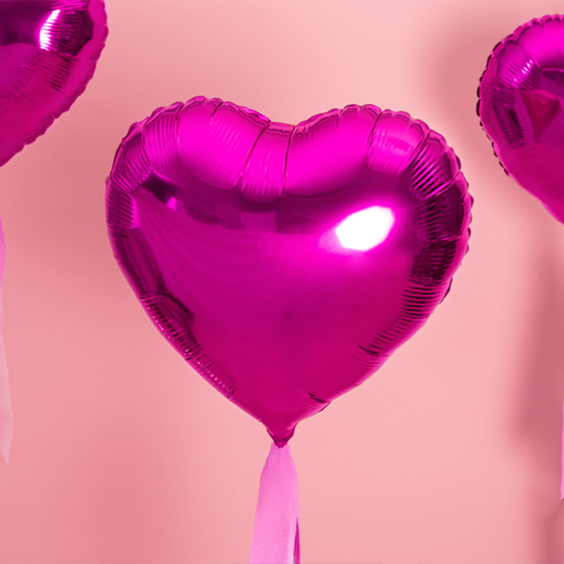 Hjerte Folieballon Hot Pink