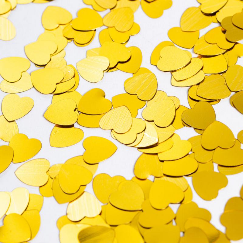 Hjerte Konfetti Guld - 1 pose (14 g) | Guld tema Konfetti - Temashop