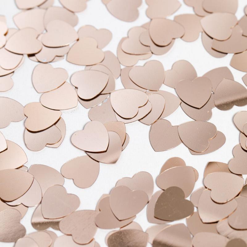 Hjerte Konfetti Rosaguld - 1 pose (14 g) | Rosaguld tema Konfetti - Temashop