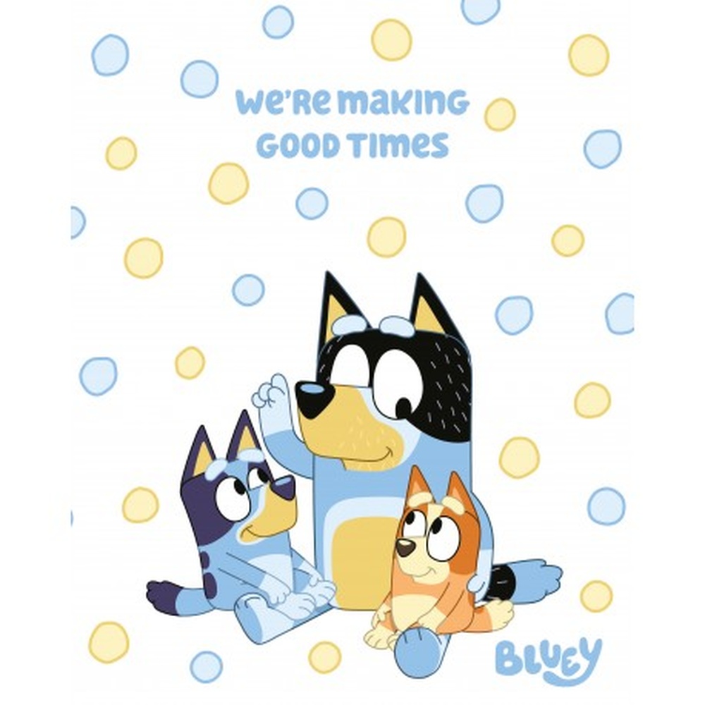Bluey Good Times Fleecetæppe (130 x 170 cm) | Bluey Tæpper - Temashop