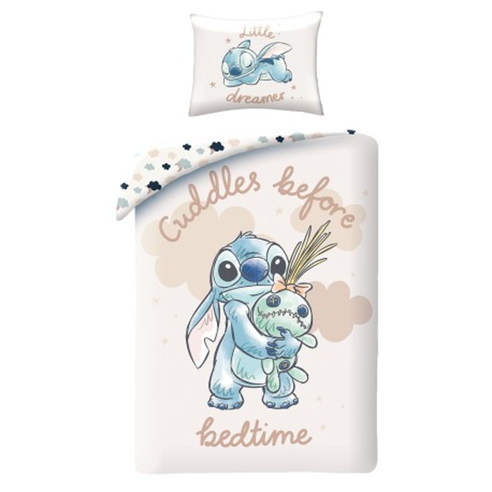 Stitch Cuddles Bomuld Sengetøj (140 x 200 cm & 70 x 90 cm) | Stitch Sengetøj - Temashop