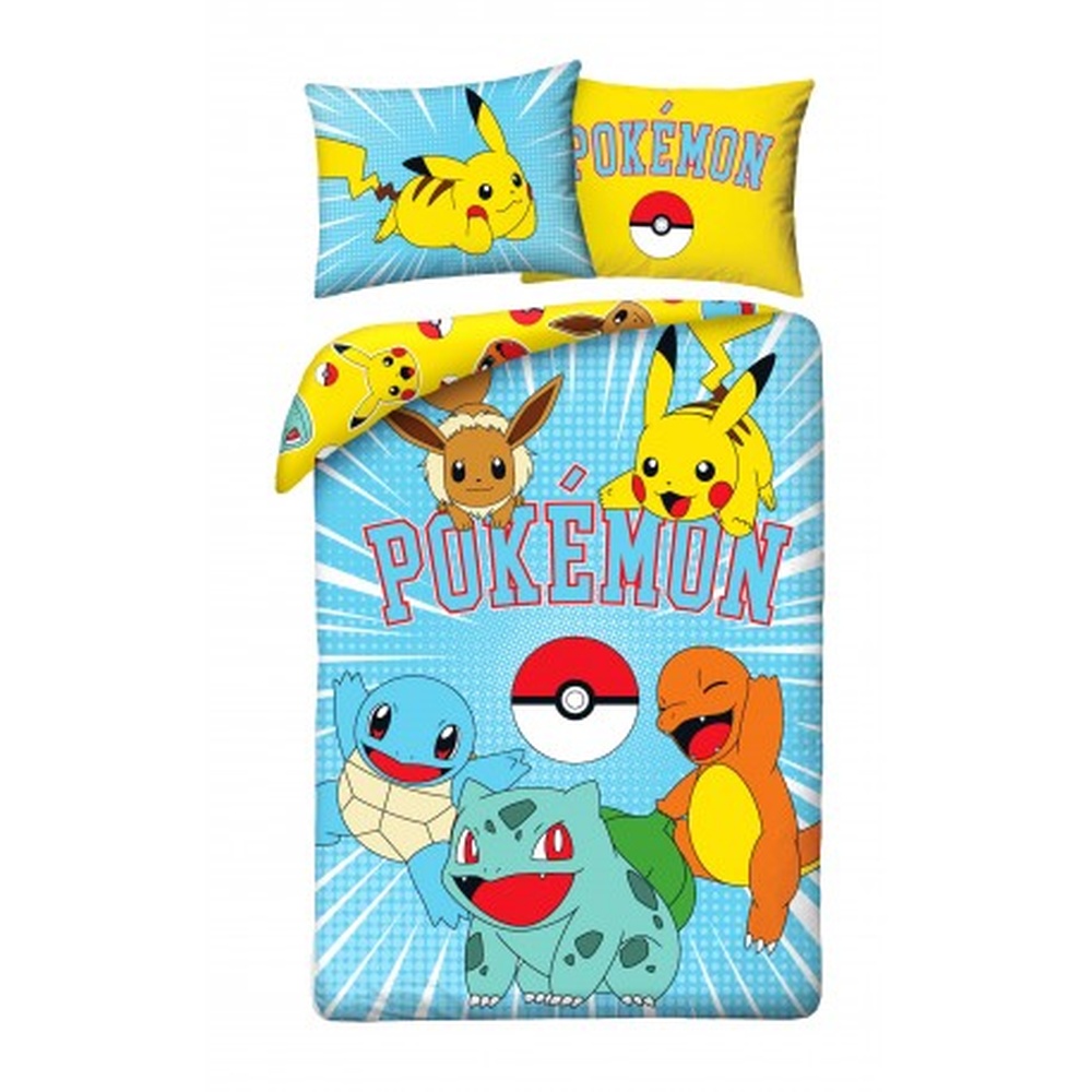 Pokémon Venner Bomuld Sengetøj (140 x 200 cm & 70 x 90 cm) | Pokemon Sengetøj - Temashop