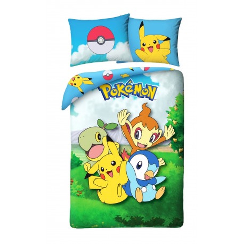 Pokémon Eventyr Bomuld Sengetøj (140 x 200 cm & 70 x 90 cm) | Pokemon Sengetøj - Temashop