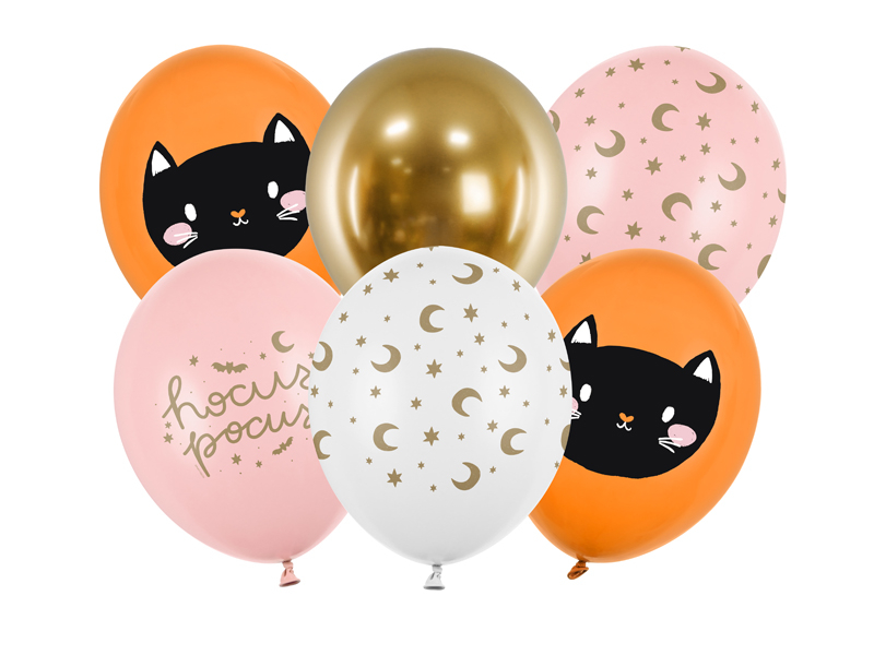Hocus Pocus Ballon Mix - 6 stk (30 cm) | Halloween Latexballoner - Temashop