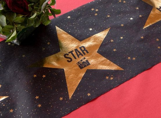 Hollywood Star Bordløber - 1 rulle (30 cm x 5 m) | Hollywood Bordløber - Temashop
