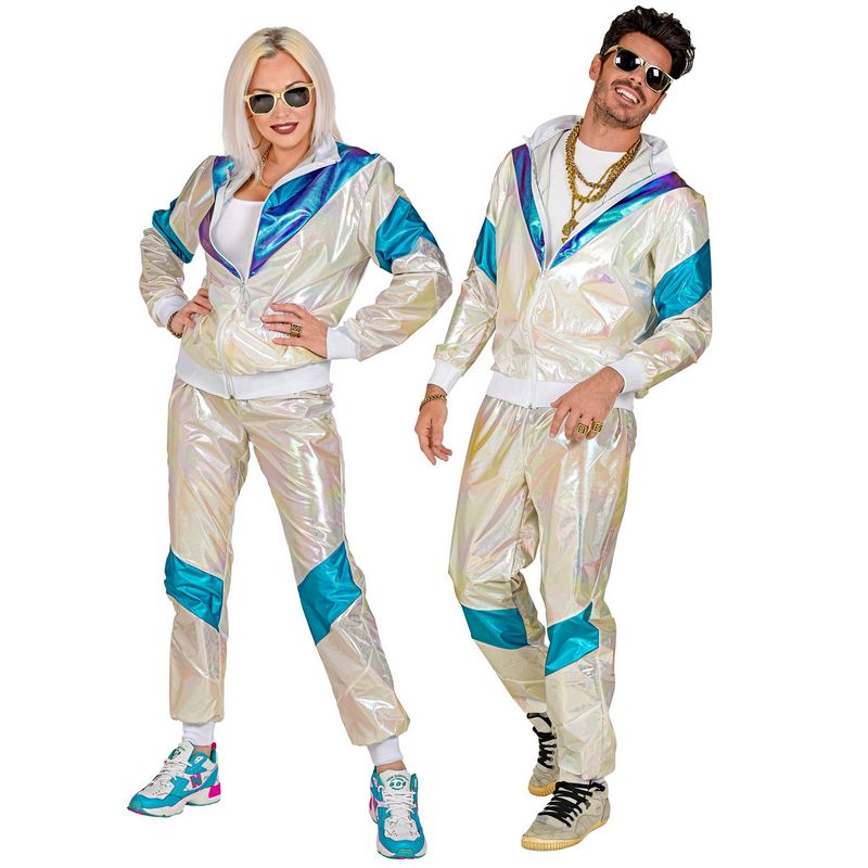 Holografisk 80'er Træningsdragt Kostume - Årtier kostume til voksne i størrelserne S-XL | 80'erne Totally - Temashop