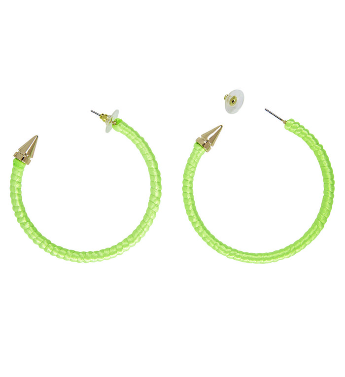 Hoops Øreringe Neongrøn | 80'erne Totally Øreringe - Smykker - Temashop