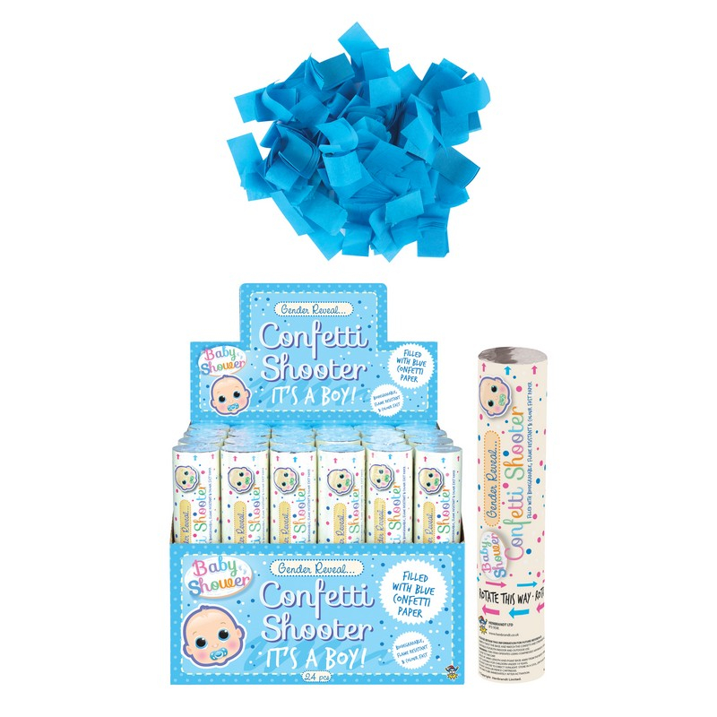 It's A Boy Bionedbrydelige Konfettirør Blå - 1 stk (20 cm) | Babyshower Konfetti - Temashop