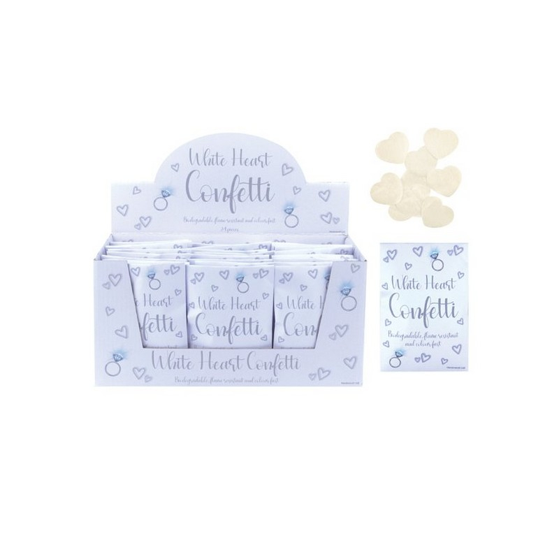 Bionedbrydelig Hjertekonfetti Hvid