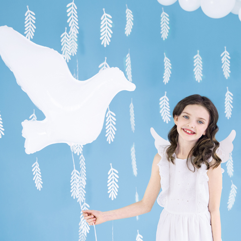 Hvid Due Folieballon