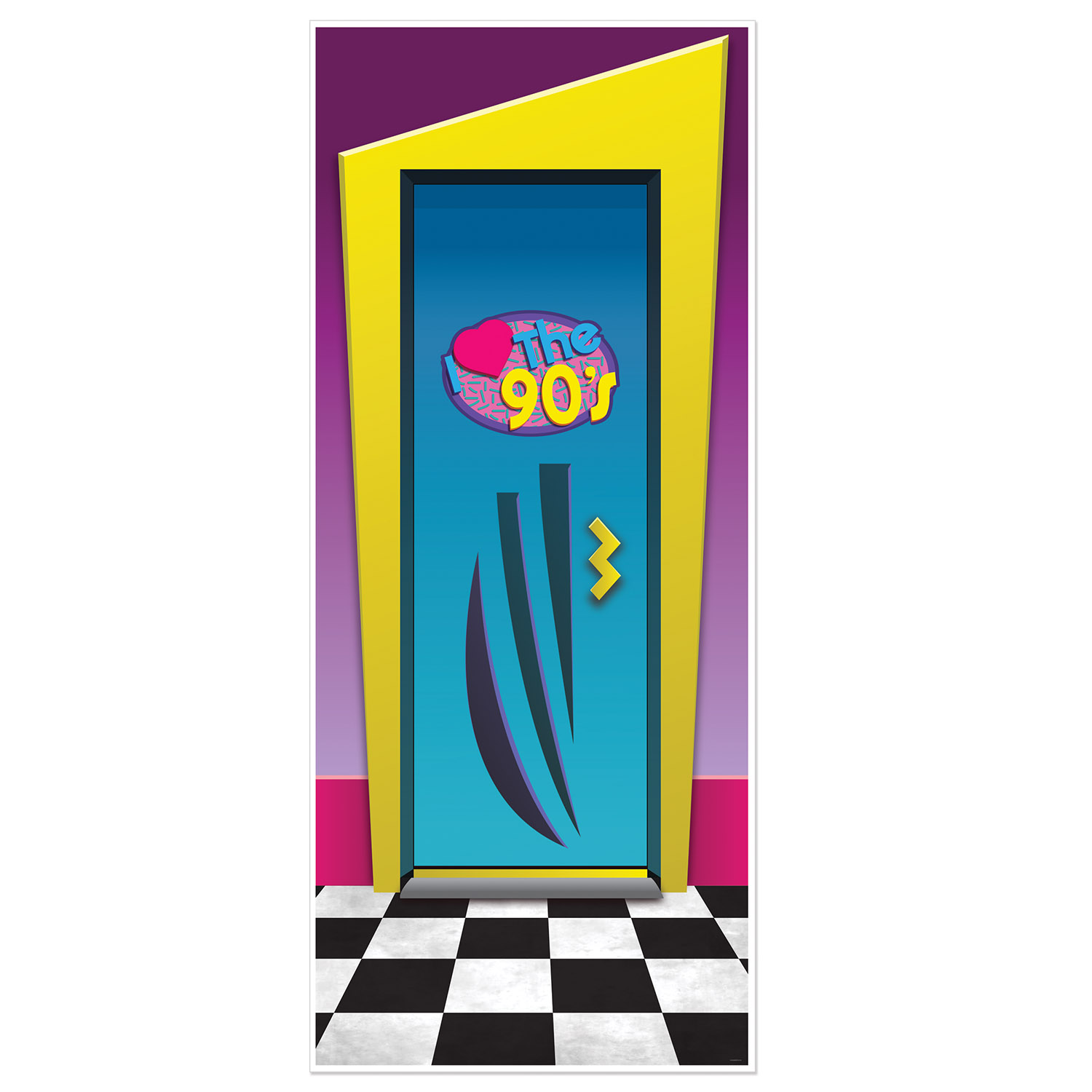 I Love the 90's Dørcover - 1 stk (76 x 183 cm) | 90'erne Retro Dørcover - Temashop