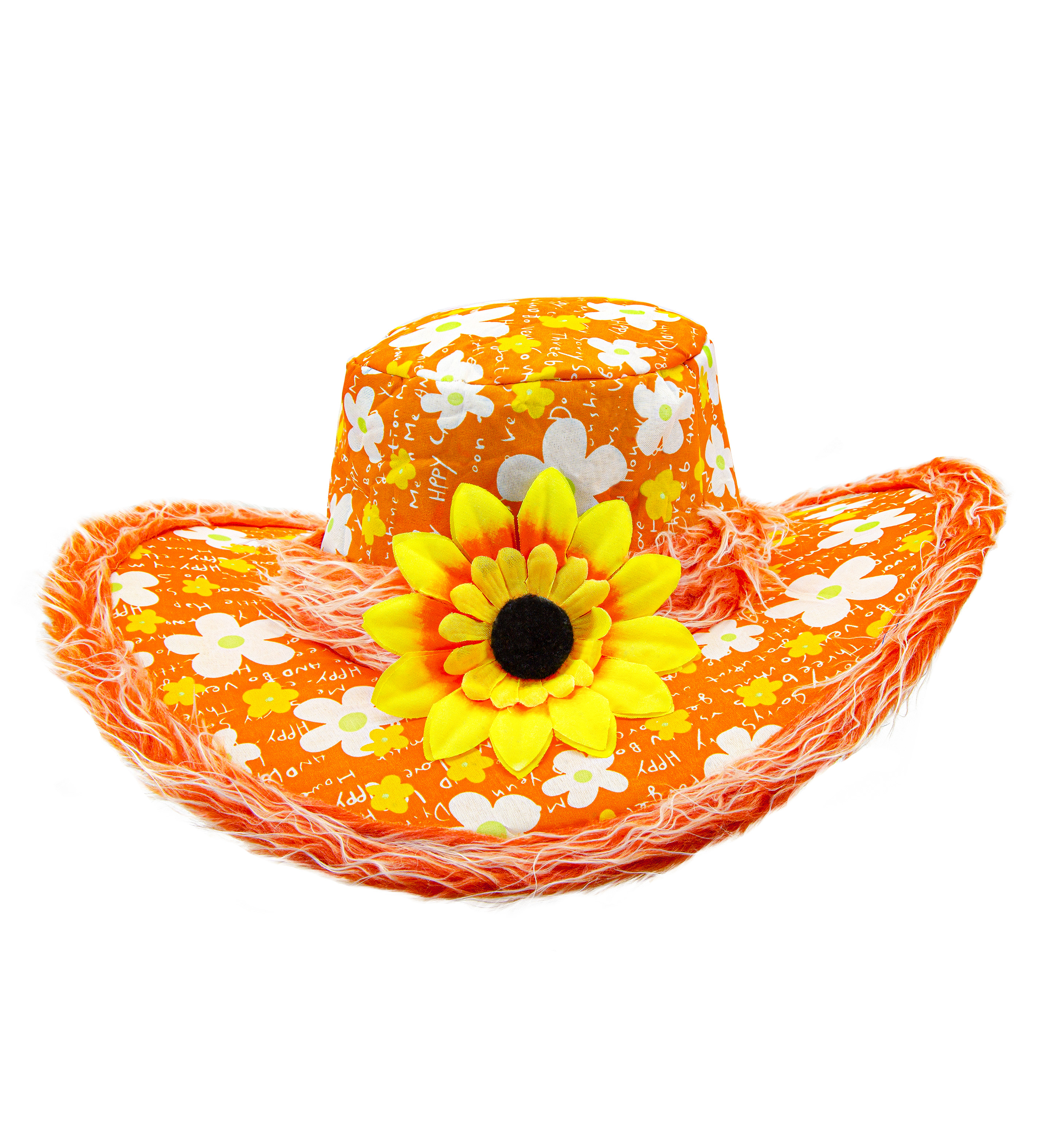 Ibiza Hat Orange | 60'erne Hippie Hat / Hue / Hjelm - Hovedtilbehør - Temashop