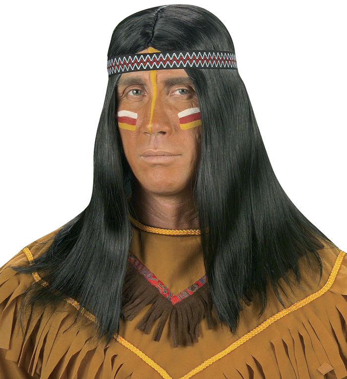 Indianer Paryk Mand | Indfødt amerikaner Paryk - Hovedtilbehør - Temashop