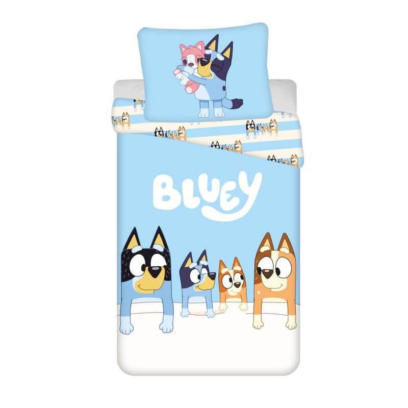 Bluey Family Bomuld Sengetøj (140 x 200 & 70 x 90 cm) | Bluey Sengetøj - Temashop