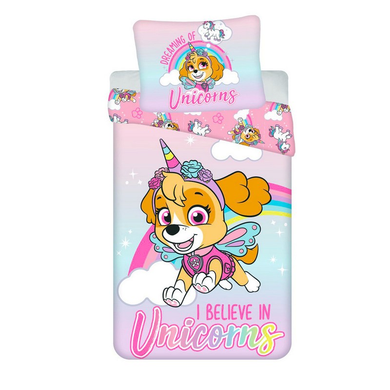 Paw Patrol Unicorns Bomuld Sengetøj (140 x 200 & 70 x 90 cm) | Paw Patrol Sengetøj - Temashop