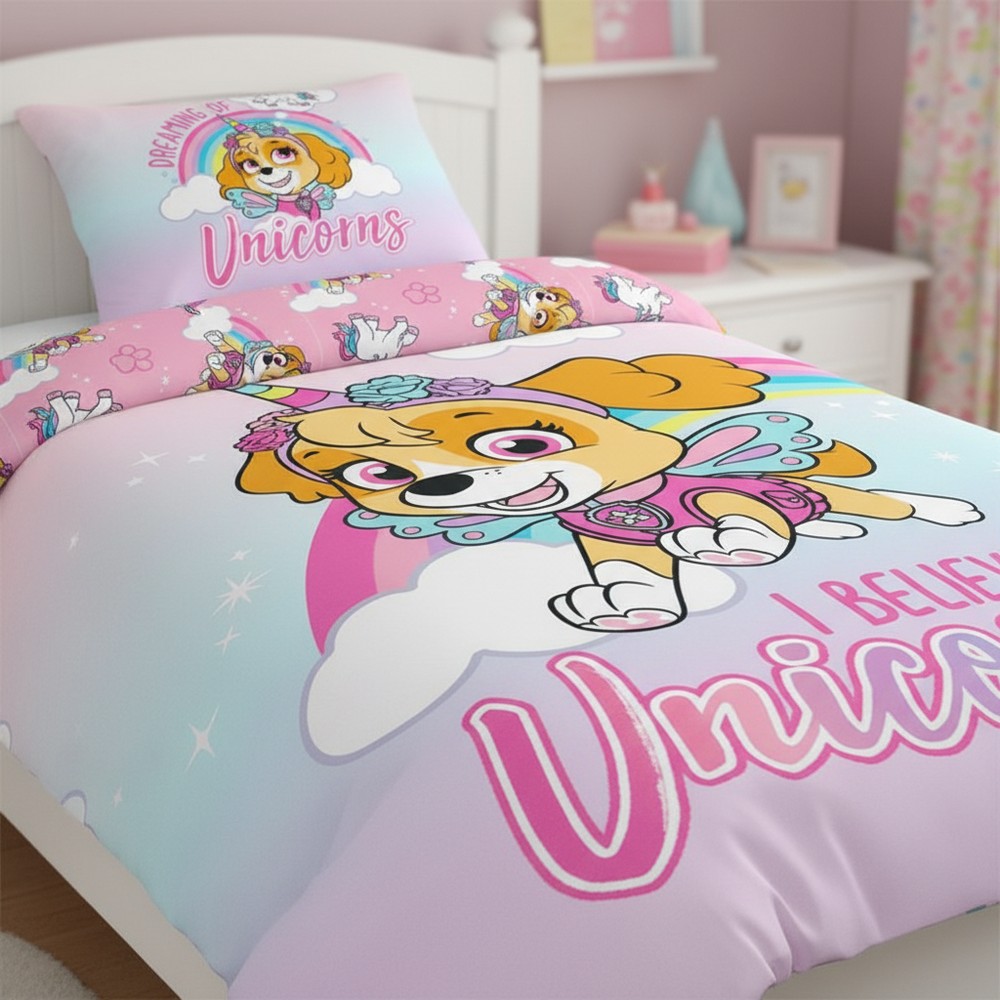Paw Patrol Unicorns Bomuld Sengetøj (140 x 200 & 70 x 90 cm) | Paw Patrol Sengetøj - Temashop