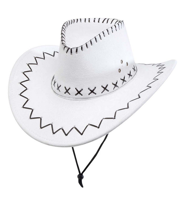 Jesse Cowboyhat Hvid | Det vilde vesten Hat / Hue / Hjelm - Hovedtilbehør - Temashop