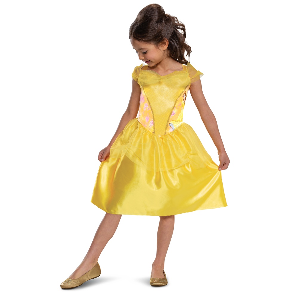 Disney Princess Belle Basic Børnekostume - Disney kostume til børn i størrelserne 98-128 | Belle udklædning til børn - Temashop