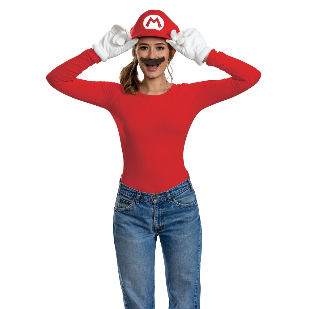 Super Mario Mario Tilbehørskit Voksen | Super Mario Tilbehørskit - Kropstilbehør - Temashop