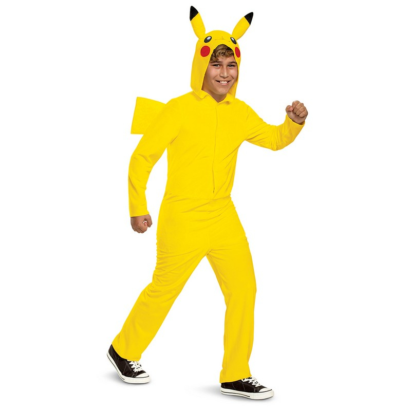Pokémon Pikachu Børnekostume - Børne TV kostume til børn i størrelserne 122-170 | Pokemon udklædning til børn - Temashop