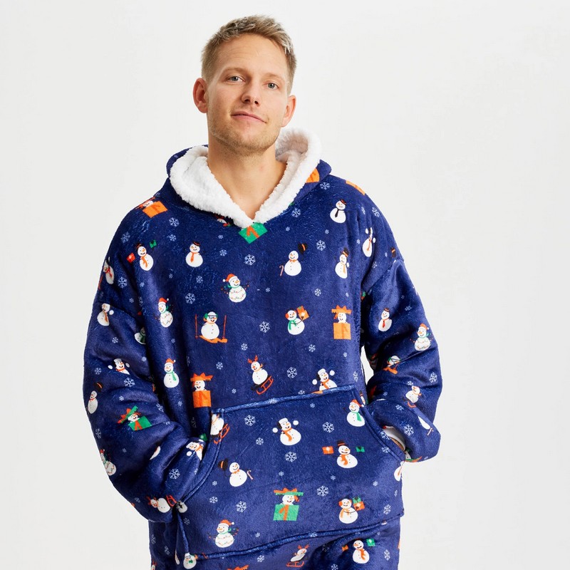 Tæppe Hoodie Snemænd | Juletøj Hoodie - Temashop