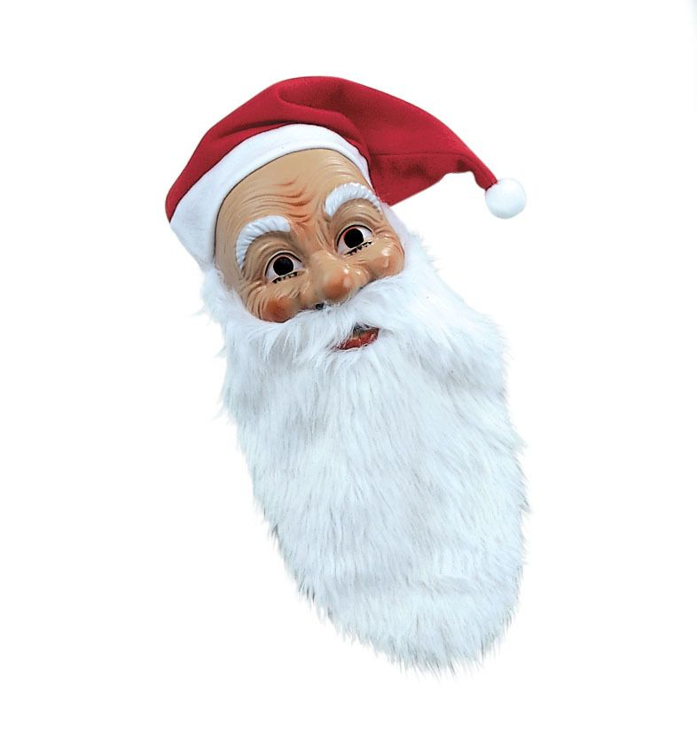Julemandsmaske Med Skæg & Hat