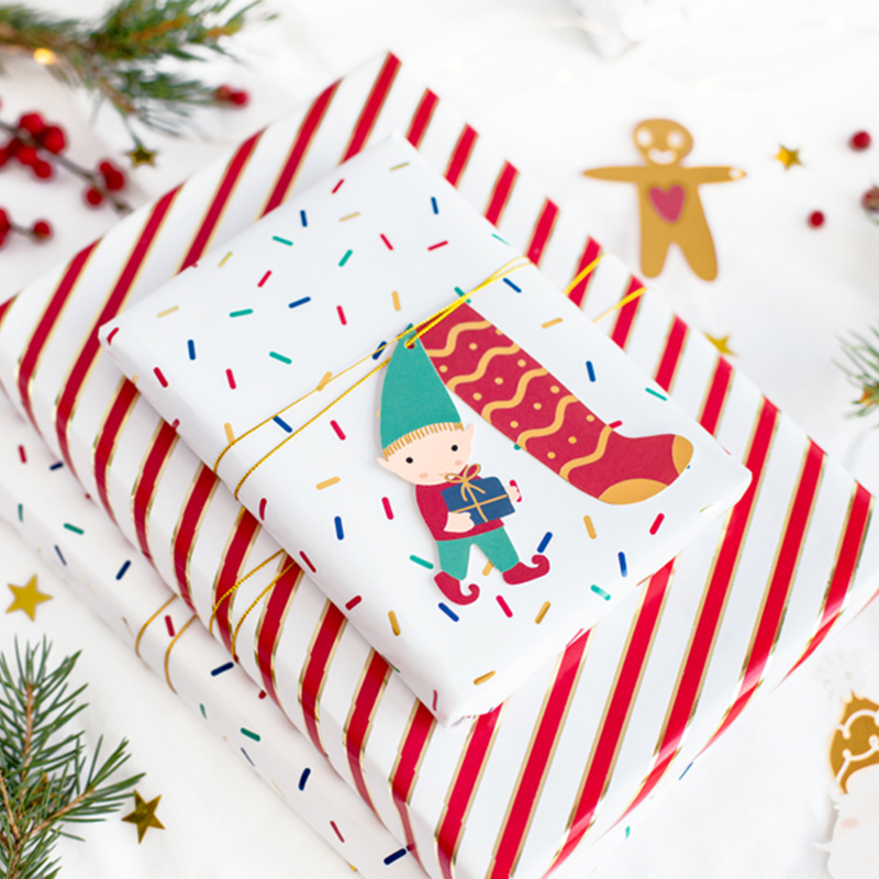 Juletema Til & Fra Kort - 12 stk (3,5 - 6,5 x 1-10 cm) | Julegave Kort / Invitationer / Gode råd - Temashop