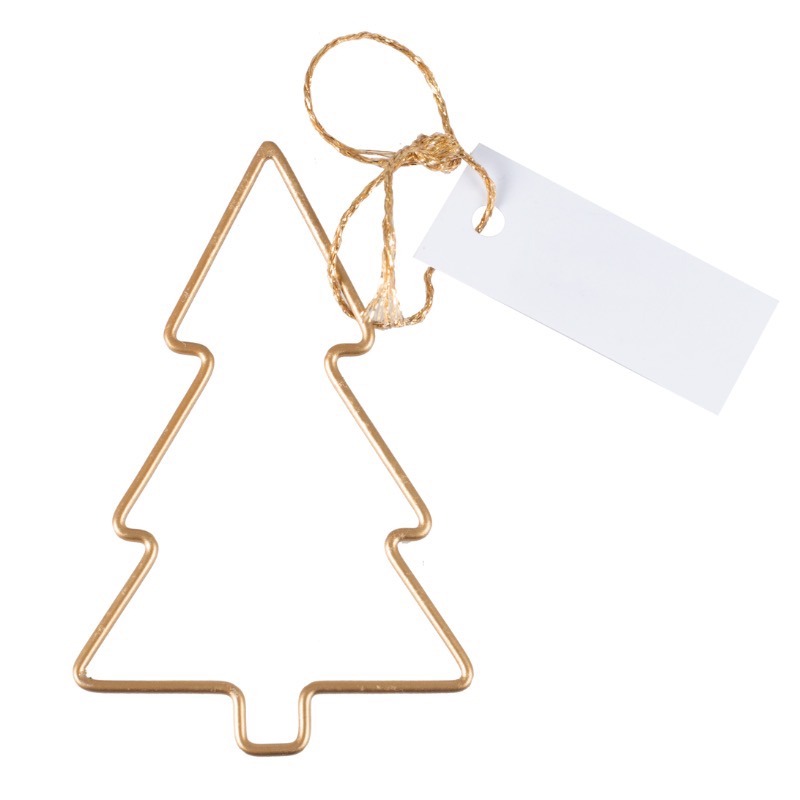 Juletræ Bordkort Sæt Guld - 4 stk (12 x 8 cm) | Juletræ Bordnumre / bordkort / holdere - Temashop