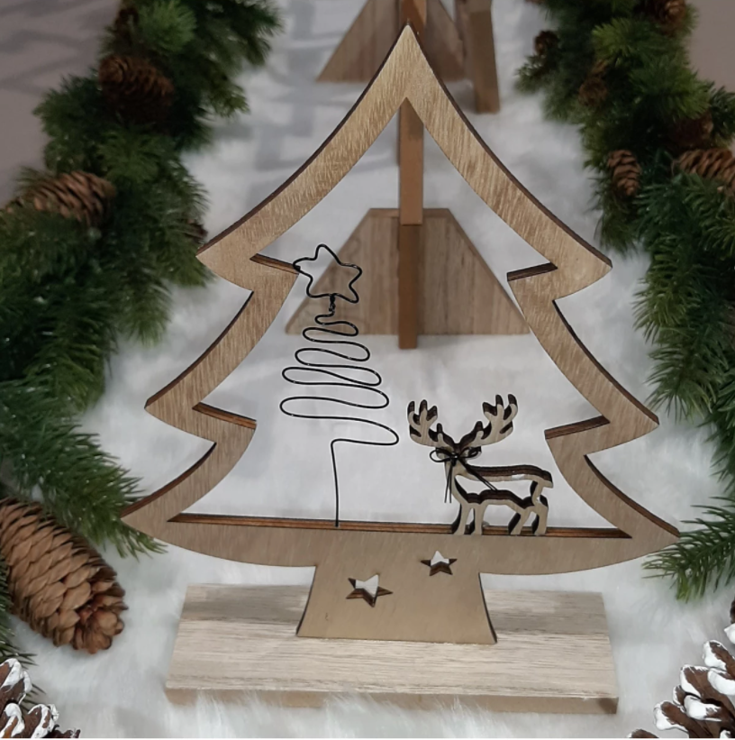 Juletræ Bordpynt - 1 stk (19 x 24 cm) | Juletræ Centerpieces - Temashop