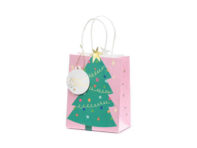 Juletræ Gavepose - 1 stk (14 x 20,5 x 8 cm) | Juletræ Poser / Goodiebags - Temashop