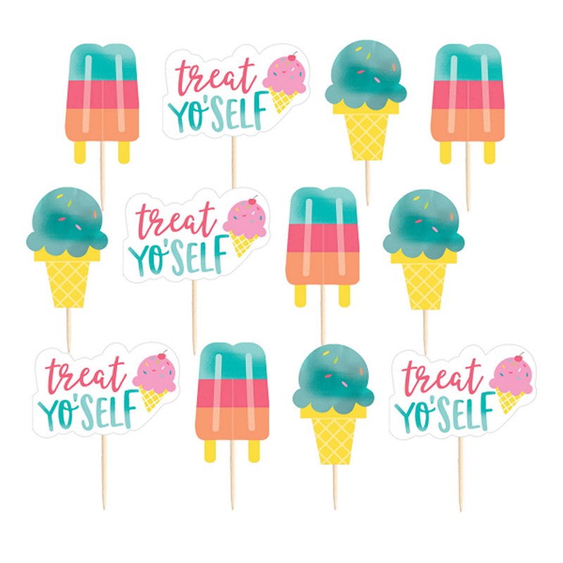 Just Chillin Madpinde - 24 stk (8,8 cm) | Sommer Kagepinde - Temashop