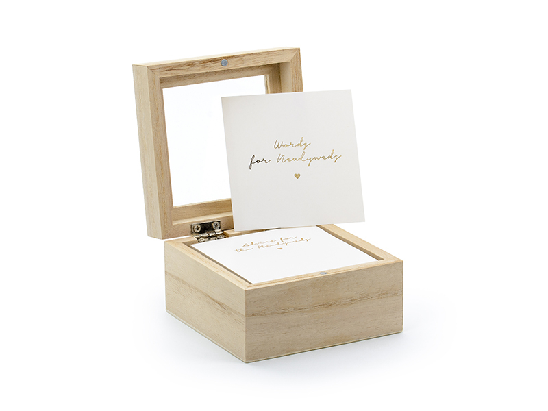 Just Married Gæstebog Æske - 1 stk (9,5 x 6 cm) | Bryllup Kort / Invitationer / Gode råd - Temashop