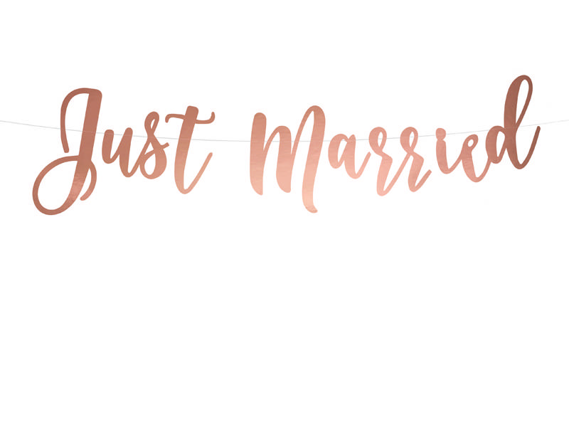 Just Married Guirlande Rosaguld