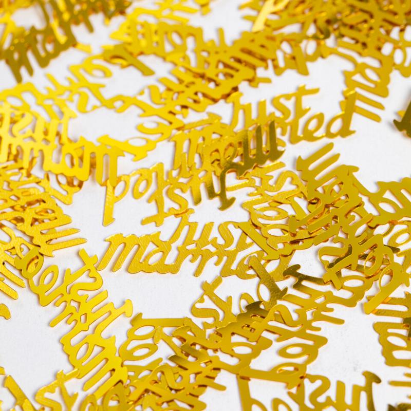 Just Married Konfetti Guld - 1 pose (14 g) | Bryllup Konfetti - Temashop
