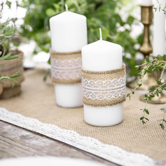 Jutebånd Med Blondebånd - 1 rulle (5 m) - Temashop