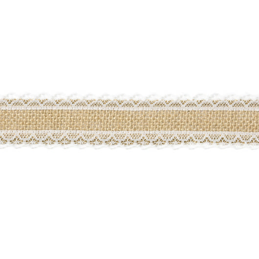 Jutebånd Med Blondekant - 1 stk (5 m) - Temashop